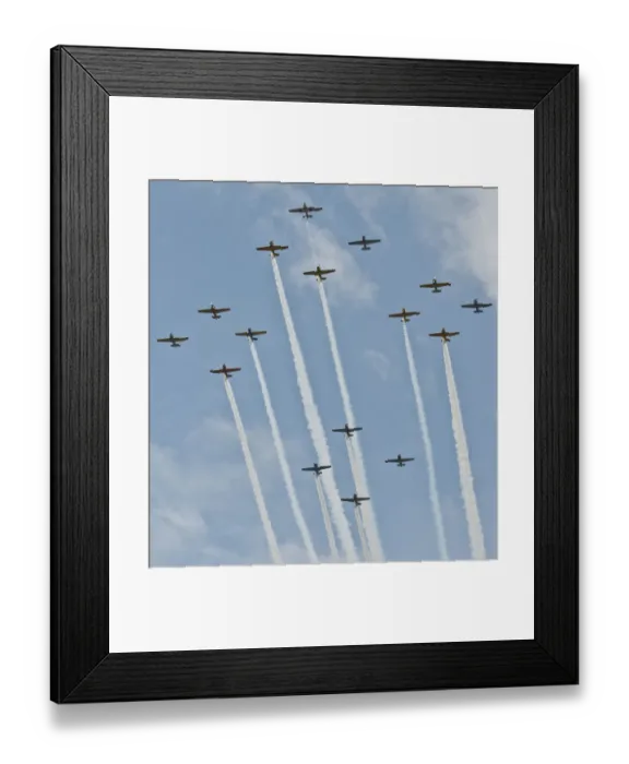 Framed Print : North America, USA, Wisconsin, Oshkosh, AirVenture 2016, Formation of North American T-6 Texan Framed Print : North America, USA, Wisconsin, Oshkosh, AirVenture 2016, Formation of North American T-6 Texan