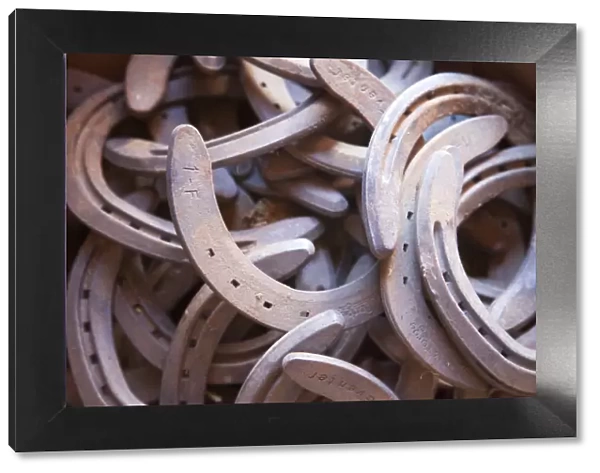 USA, Wyoming, Shell, The Hideout Ranch, A Pile of Horseshoes (MR  /  PR)