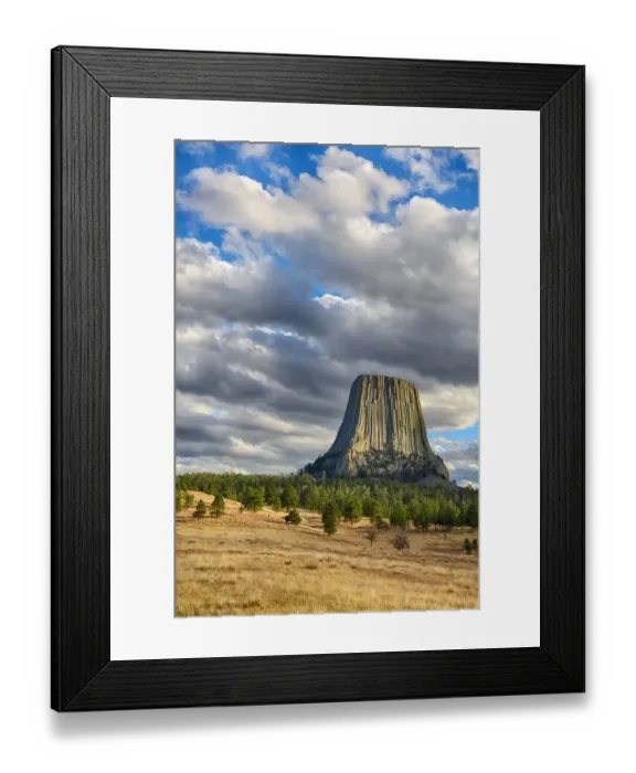 Framed Print : WY, Devils Tower National Monument, Devils Tower Framed Print : WY, Devils Tower National Monument, Devils Tower