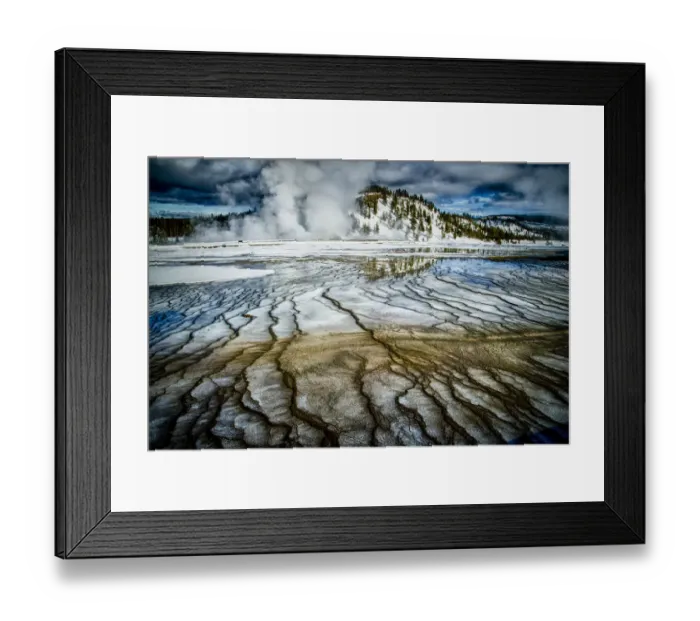Framed Print : USA, Wyoming, Yellowstone National Park, winter, springs