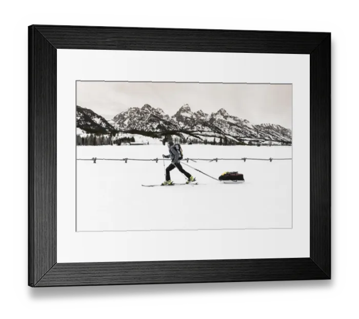 Framed Print : Backcountry skier under the Tetons, Grand Teton National Park, Wyoming USA Framed Print : Backcountry skier under the Tetons, Grand Teton National Park, Wyoming USA