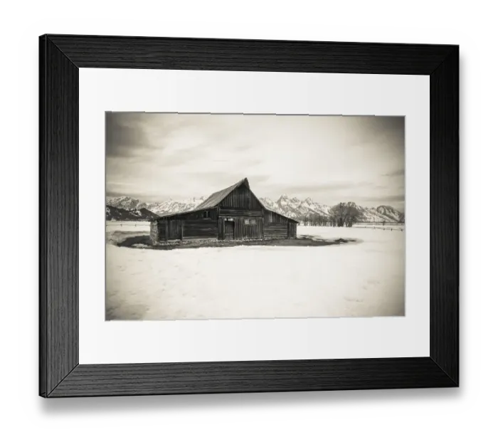 Framed Print : Moulton Barn and Tetons in winter, Grand Teton National Park, Wyoming USA Framed Print : Moulton Barn and Tetons in winter, Grand Teton National Park, Wyoming USA