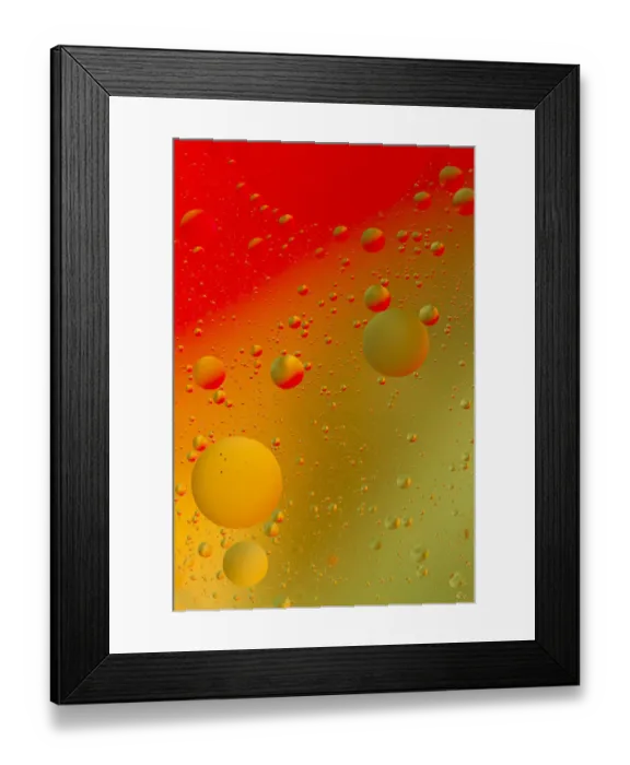 Framed Print : Close-up pattern of bubbles in oil and water mixture