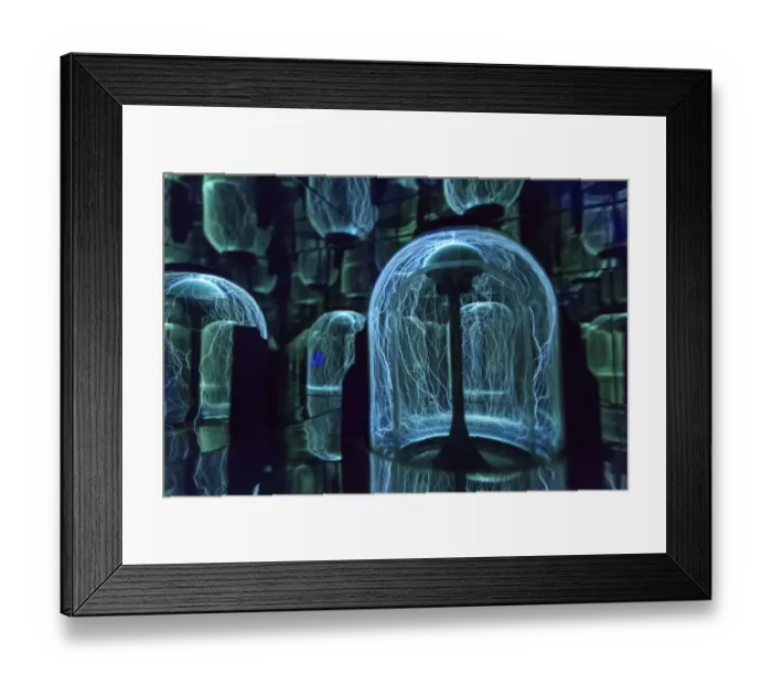 Framed Print : Abstract, colorful view of electricity and sparks being generated Framed Print : Abstract, colorful view of electricity and sparks being generated