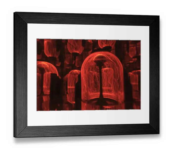 Framed Print : Abstract, colorful view of electricity and sparks being generated Framed Print : Abstract, colorful view of electricity and sparks being generated
