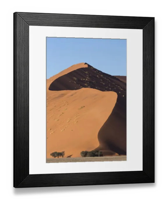 Framed Print : An s-curve on a tall orange-sand dune in Sossusvlei within Namib-Naukluft National Park Framed Print : An s-curve on a tall orange-sand dune in Sossusvlei within Namib-Naukluft National Park