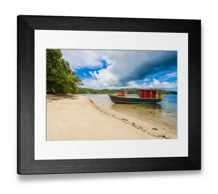 Framed Print : Local fishermen boat, Mahe, Republic of Seychelles, Indian Ocean Framed Print : Local fishermen boat, Mahe, Republic of Seychelles, Indian Ocean