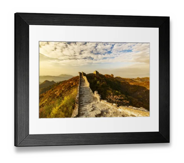 Framed Print : Great Wall of China and Jinshanling Mountains at sunrise, Jinshanling, China Framed Print : Great Wall of China and Jinshanling Mountains at sunrise, Jinshanling, China
