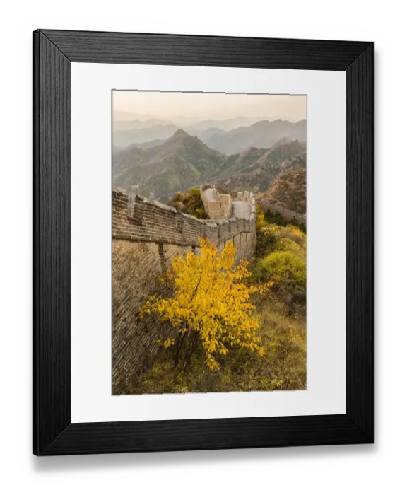 Framed Print : Great Wall of China and Jinshanling Mountains at sunrise, Jinshanling, China