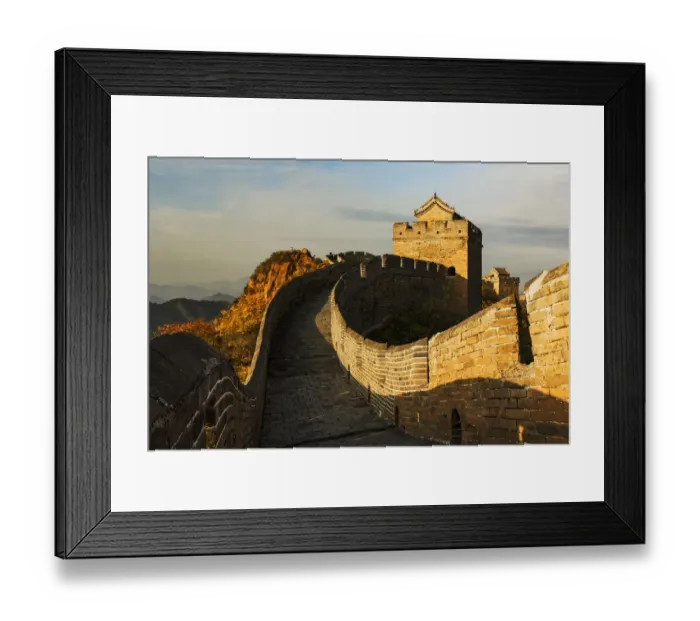 Framed Print : Great Wall of China and Jinshanling Mountains at sunrise, Jinshanling, China Framed Print : Great Wall of China and Jinshanling Mountains at sunrise, Jinshanling, China