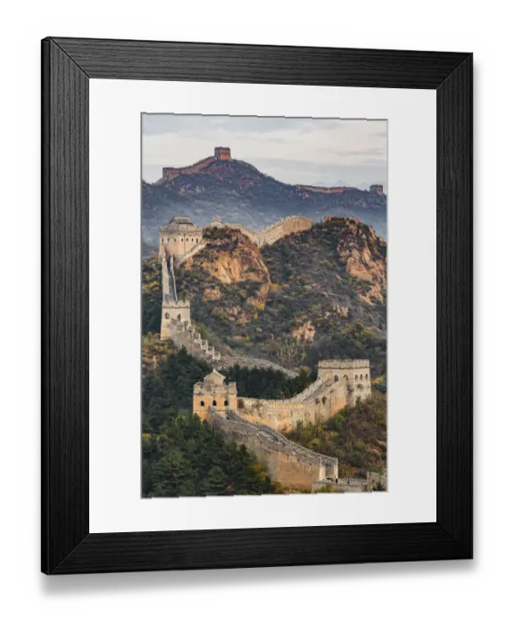 Framed Print : Great Wall of China and Jinshanling Mountains at sunrise, Jinshanling, China Framed Print : Great Wall of China and Jinshanling Mountains at sunrise, Jinshanling, China