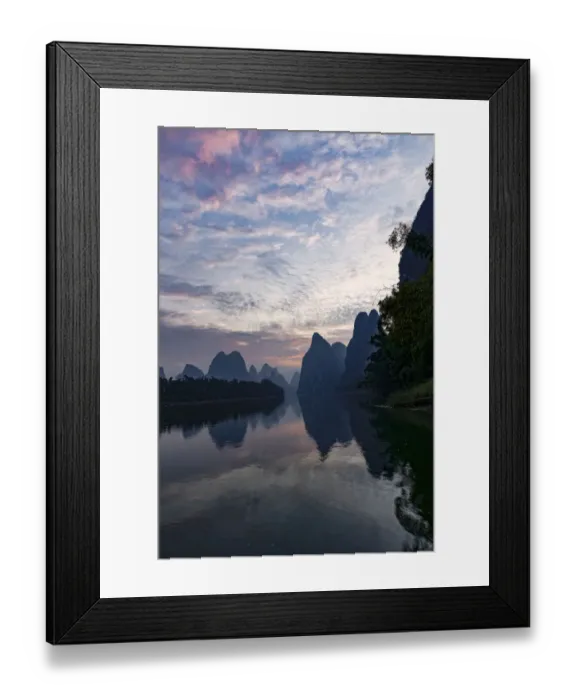 Framed Print : Li River at sunrise, near Xingping, China Framed Print : Li River at sunrise, near Xingping, China