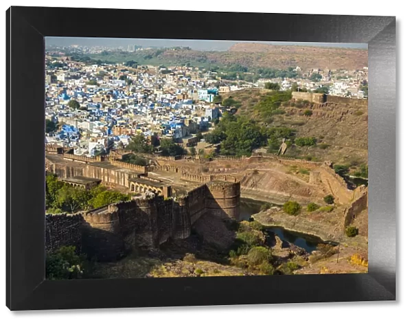 India, Rajasthan, Jodhpur. No Water No Life expedition, Mehrangarh Fort, view