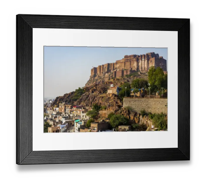Framed Print : India, Rajasthan, Jodhpur. No Water No Life expedition, Mehrangarh Fort (built circa