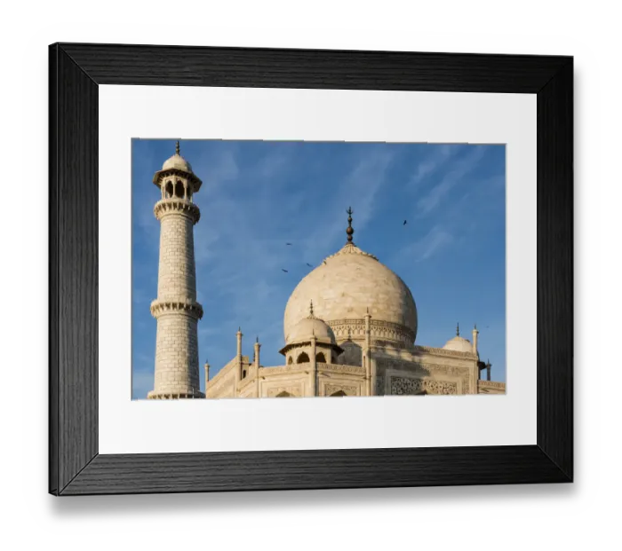 Framed Print : India, Uttar Pradesh. Agra. No Water No Life expedition, Taj Mahal tomb dome and minaret Framed Print : India, Uttar Pradesh. Agra. No Water No Life expedition, Taj Mahal tomb dome and minaret