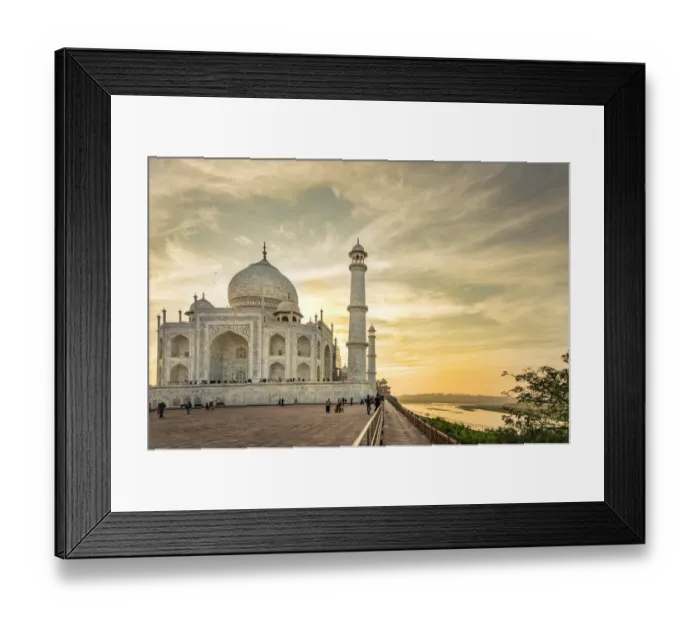 Framed Print : India, Uttar Pradesh. Agra. No Water No Life expedition, Taj Mahal tomb and minarets Framed Print : India, Uttar Pradesh. Agra. No Water No Life expedition, Taj Mahal tomb and minarets