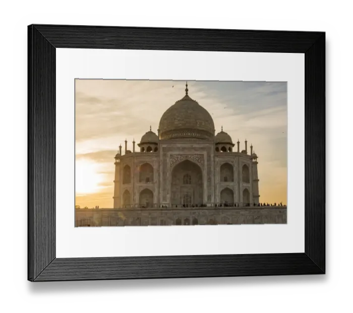 Framed Print : India, Uttar Pradesh. Agra. No Water No Life expedition, Taj Mahal tomb at sunset Framed Print : India, Uttar Pradesh. Agra. No Water No Life expedition, Taj Mahal tomb at sunset