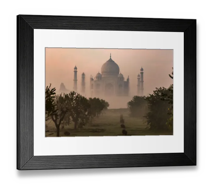 Framed Print : India, Uttar Pradesh. Agra. No Water No Life expedition, view of Taj Mahal from opposite Framed Print : India, Uttar Pradesh. Agra. No Water No Life expedition, view of Taj Mahal from opposite