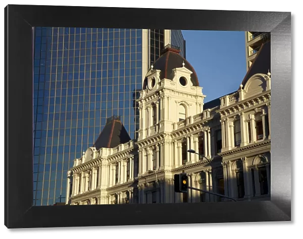 Historic Customhouse and modern glass building, Auckland, North Island, New Zealand