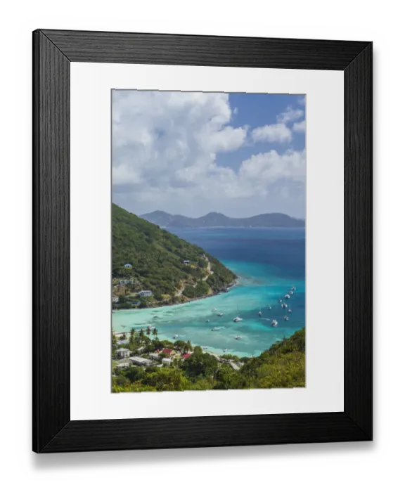 Framed Print : British Virgin Islands, Jost Van Dyke. Great Harbour from Majohnny Hill Framed Print : British Virgin Islands, Jost Van Dyke. Great Harbour from Majohnny Hill