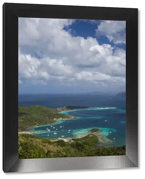 British Virgin Islands, Jost Van Dyke. Long Bay from Roach Hill