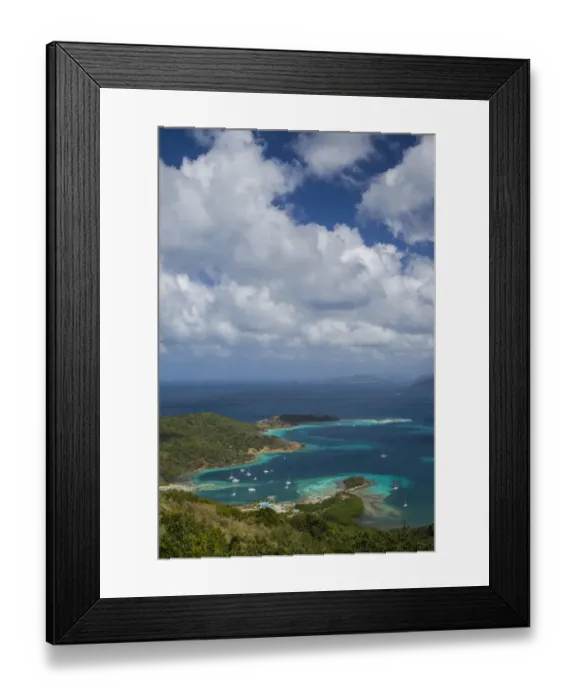 Framed Print : British Virgin Islands, Jost Van Dyke. Long Bay from Roach Hill