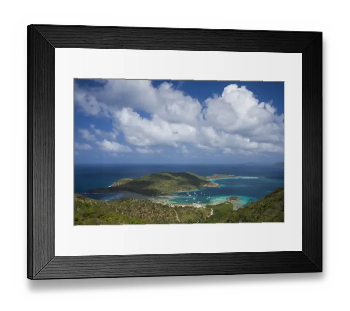 Framed Print : British Virgin Islands, Jost Van Dyke. Long Bay from Roach Hill Framed Print : British Virgin Islands, Jost Van Dyke. Long Bay from Roach Hill
