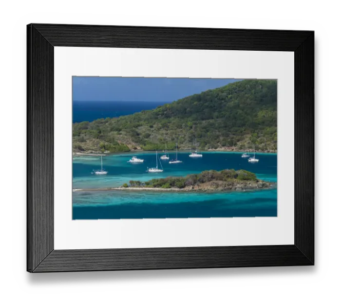 Framed Print : British Virgin Islands, Jost Van Dyke. Long Bay from Roach Hill Framed Print : British Virgin Islands, Jost Van Dyke. Long Bay from Roach Hill