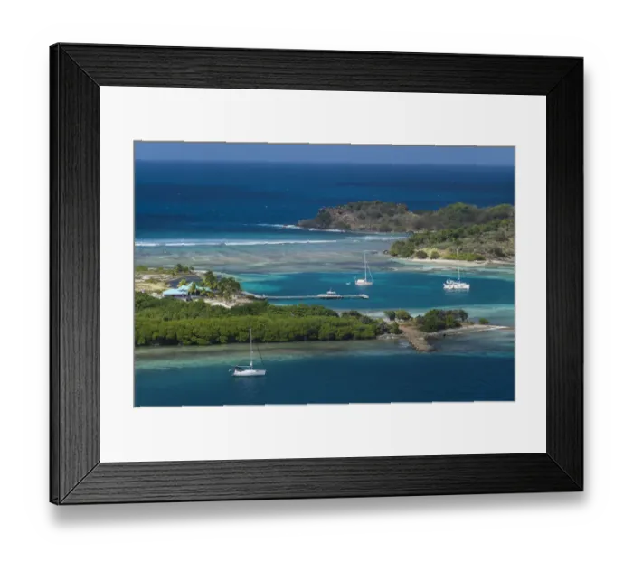 Framed Print : British Virgin Islands, Jost Van Dyke. Long Bay from Roach Hill Framed Print : British Virgin Islands, Jost Van Dyke. Long Bay from Roach Hill