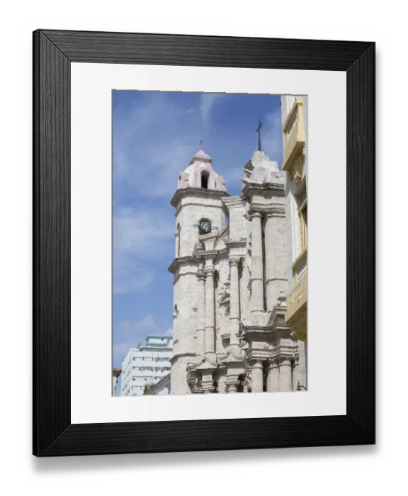 Framed Print : Cuba, Havana, Old Havana. Clock tower of church in Cathedral Plaza Framed Print : Cuba, Havana, Old Havana. Clock tower of church in Cathedral Plaza