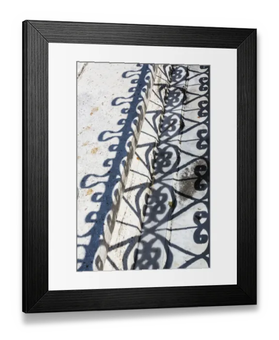 Framed Print : Cuba, Havana, Colon Cemetery. Wrought iron fence and shadow Framed Print : Cuba, Havana, Colon Cemetery. Wrought iron fence and shadow