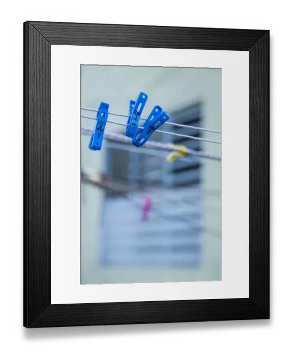 Framed Print : Sint Eustatius. Oranjestad, Clothespins
