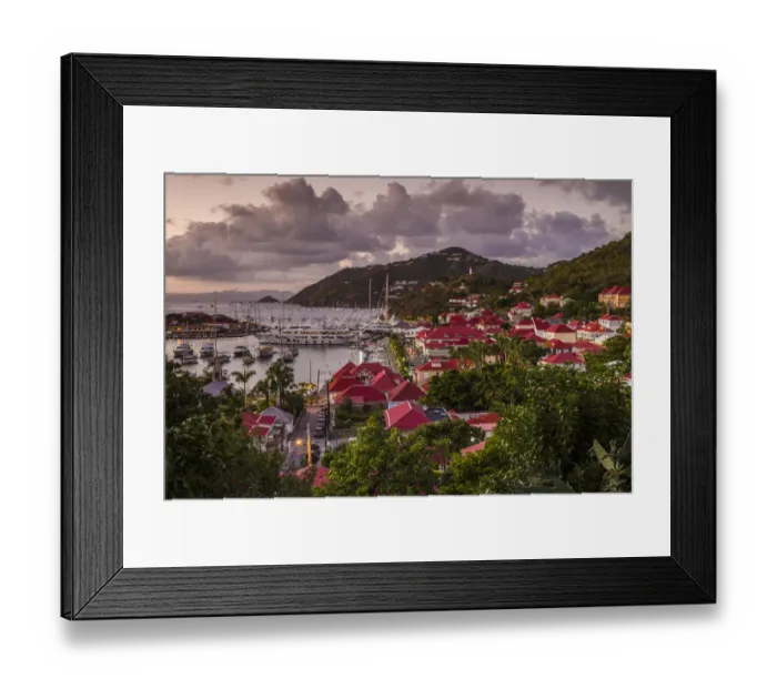 Framed Print : French West Indies, St-Barthelemy. Gustavia Harbor
