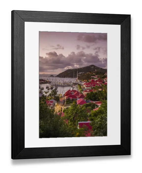 Framed Print : French West Indies, St-Barthelemy. Gustavia Harbor