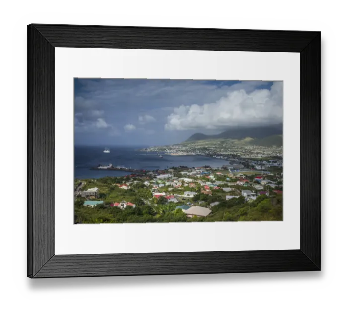 Framed Print : St. Kitts and Nevis, St. Kitts. Basseterre, morning
