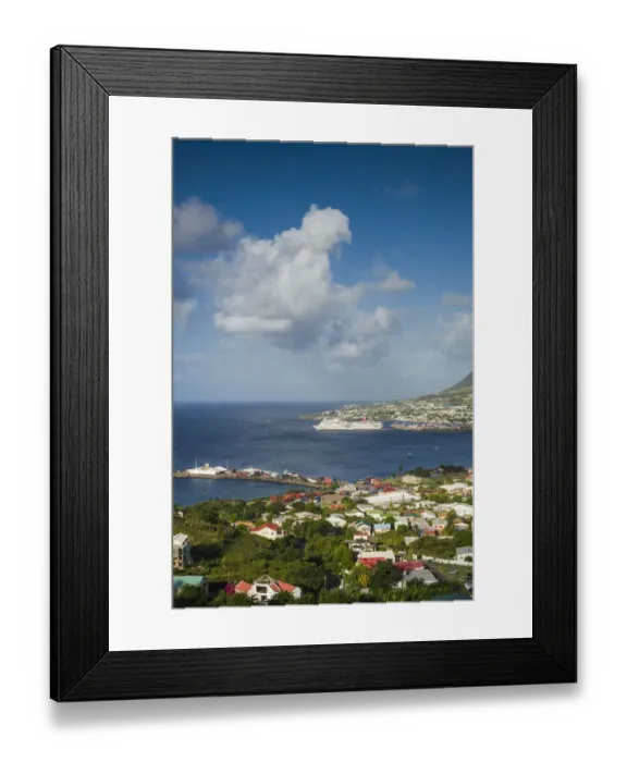 Framed Print : St. Kitts and Nevis, St. Kitts. Basseterre with cruise ship Framed Print : St. Kitts and Nevis, St. Kitts. Basseterre with cruise ship