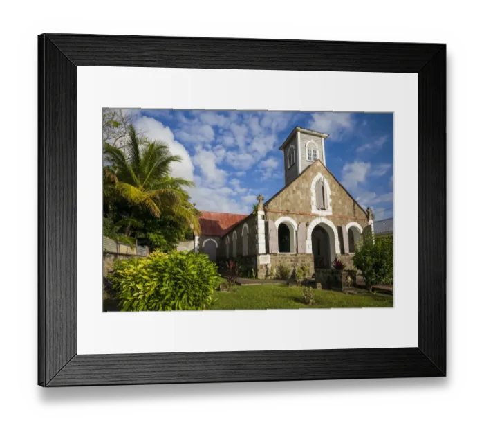 Framed Print : St. Kitts and Nevis, Nevis. Charlestown, St. Pauls Anglican Church exterior Framed Print : St. Kitts and Nevis, Nevis. Charlestown, St. Pauls Anglican Church exterior