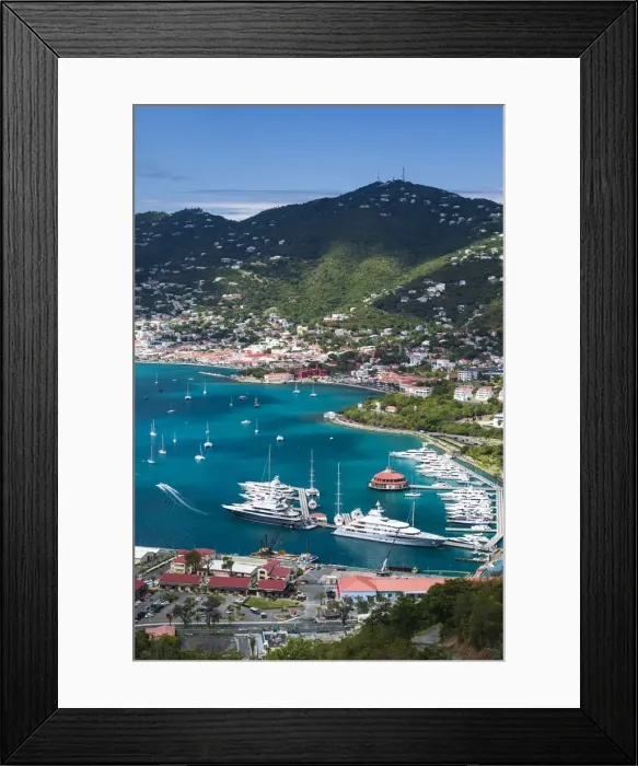 Framed Print : U. S. Virgin Islands, St. Thomas. Charlotte Amalie, Havensight Yacht Harbor