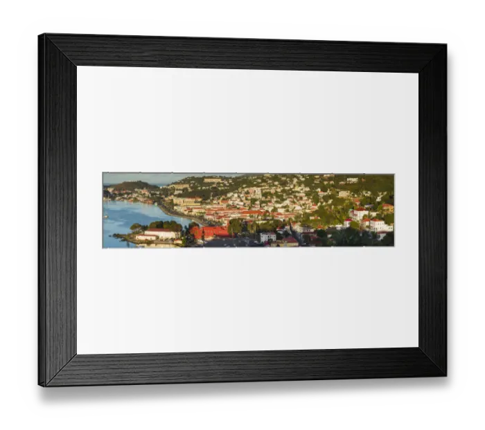 Framed Print : U. S. Virgin Islands, St. Thomas. Elevated town view of Charlotte Amalie with Kings Wharf Framed Print : U. S. Virgin Islands, St. Thomas. Elevated town view of Charlotte Amalie with Kings Wharf