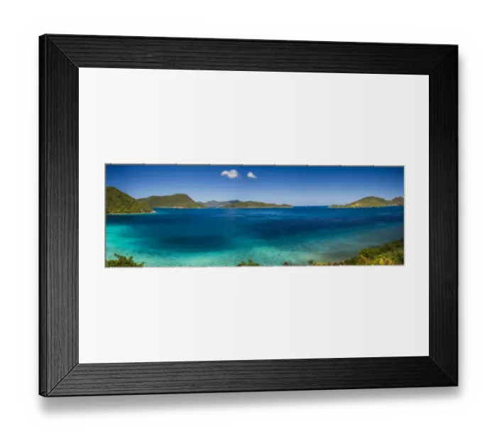 Framed Print : U. S. Virgin Islands, St. John. Leinster Bay, elevated bay view Framed Print : U. S. Virgin Islands, St. John. Leinster Bay, elevated bay view