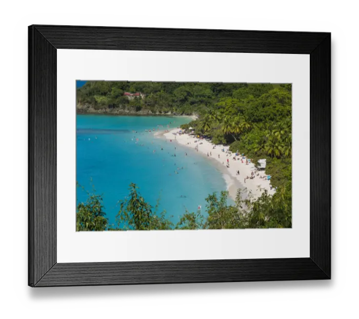 Framed Print : U. S. Virgin Islands, St. John. Trunk Bay and beach Framed Print : U. S. Virgin Islands, St. John. Trunk Bay and beach