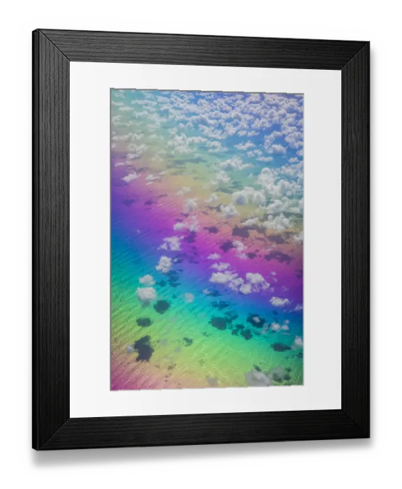 Framed Print : U. S. Virgin Islands, St. Thomas. Aerial view of clouds and rainbow over the Caribbean Sea Framed Print : U. S. Virgin Islands, St. Thomas. Aerial view of clouds and rainbow over the Caribbean Sea