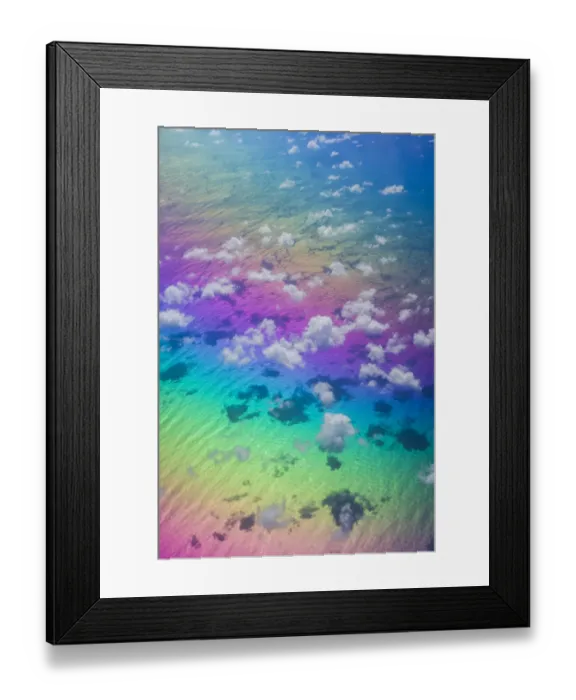 Framed Print : U. S. Virgin Islands, St. Thomas. Aerial view of clouds and rainbow over the Caribbean Sea Framed Print : U. S. Virgin Islands, St. Thomas. Aerial view of clouds and rainbow over the Caribbean Sea