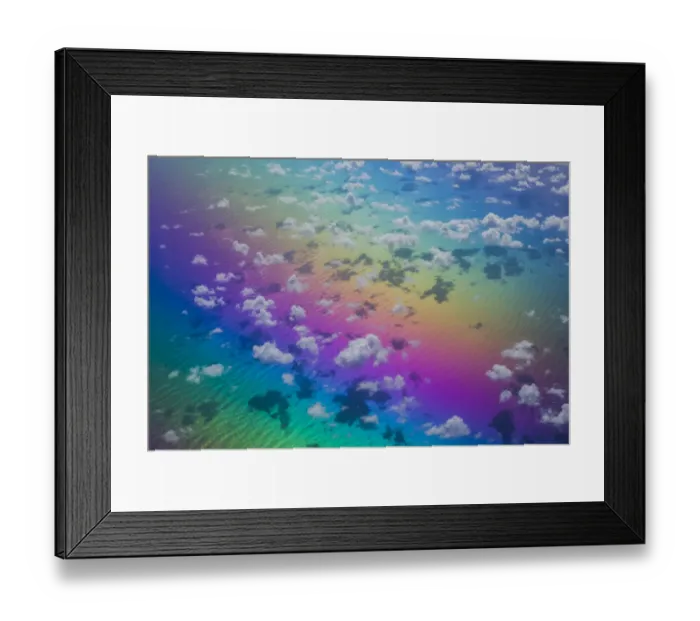 Framed Print : U. S. Virgin Islands, St. Thomas. Aerial view of clouds and rainbow over the Caribbean Sea Framed Print : U. S. Virgin Islands, St. Thomas. Aerial view of clouds and rainbow over the Caribbean Sea