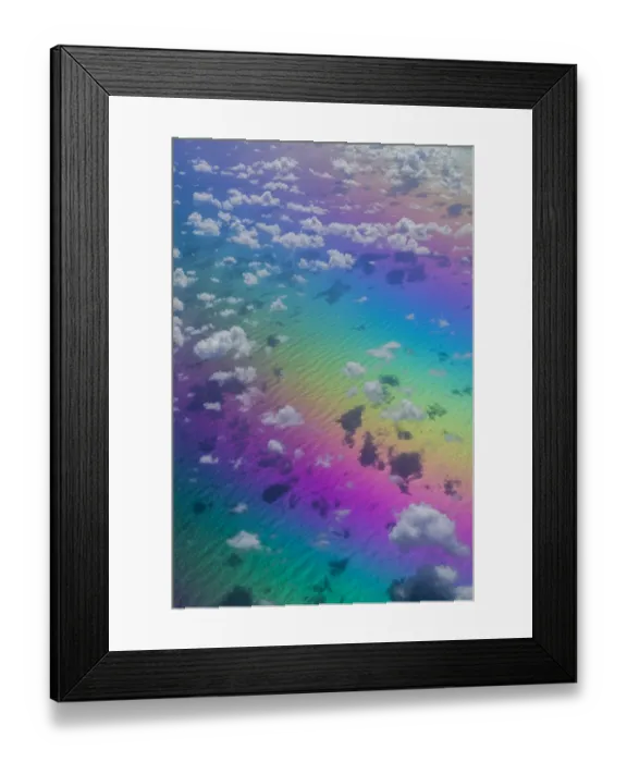 Framed Print : U. S. Virgin Islands, St. Thomas. Aerial view of clouds and rainbow over the Caribbean Sea Framed Print : U. S. Virgin Islands, St. Thomas. Aerial view of clouds and rainbow over the Caribbean Sea