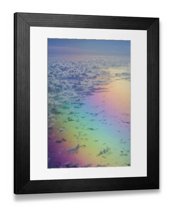 Framed Print : U. S. Virgin Islands, St. Thomas. Aerial view of clouds and rainbow over the Caribbean Sea Framed Print : U. S. Virgin Islands, St. Thomas. Aerial view of clouds and rainbow over the Caribbean Sea
