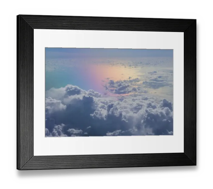 Framed Print : U. S. Virgin Islands, St. Thomas. Aerial view of clouds and rainbow over the Caribbean Sea Framed Print : U. S. Virgin Islands, St. Thomas. Aerial view of clouds and rainbow over the Caribbean Sea