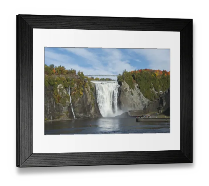 Framed Print : Canada, Quebec, Quebec City. Montmorency Falls at the mouth of the Montmorency River Framed Print : Canada, Quebec, Quebec City. Montmorency Falls at the mouth of the Montmorency River