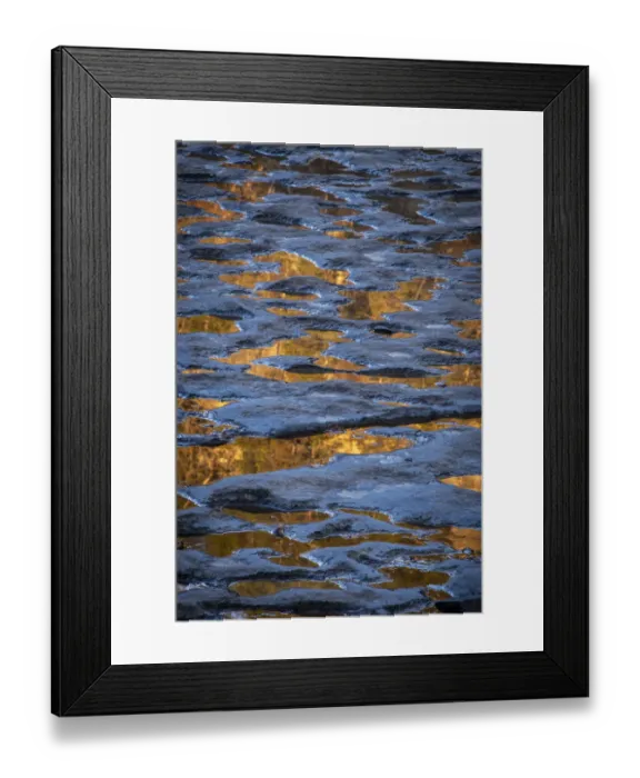 Framed Print : USA, New York, Watkins Glen. Reflections in water on rock Framed Print : USA, New York, Watkins Glen. Reflections in water on rock