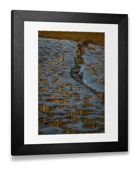 Framed Print : USA, New York, Watkins Glen. Reflections in water on rock Framed Print : USA, New York, Watkins Glen. Reflections in water on rock